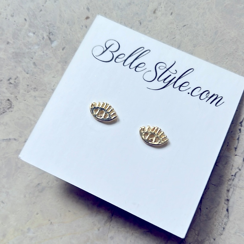 Bellestyle Gold Unicorn Eye Earrings